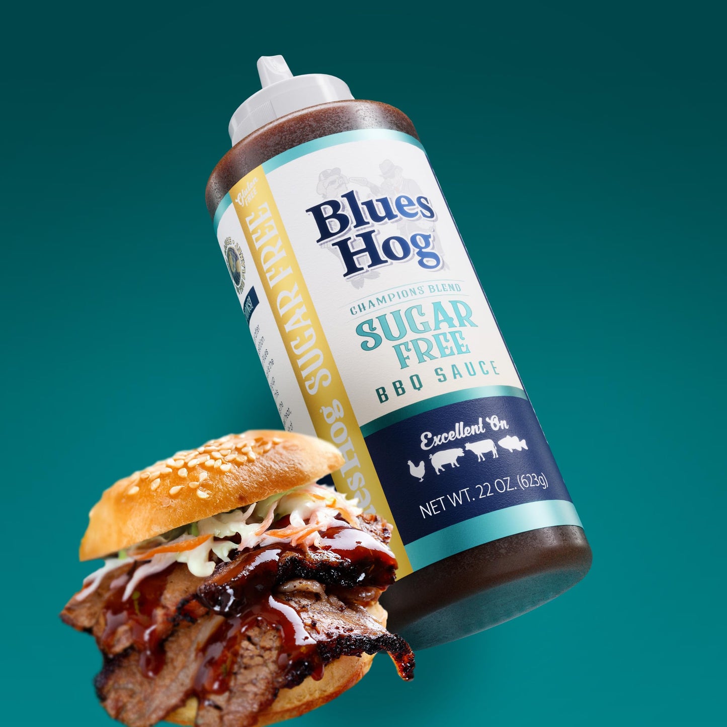 Blues Hog Sugar Free Champions’ Blend BBQ Sauce, No High Fructose Corn Syrup, Gluten-Free, Made in the USA, 22 oz