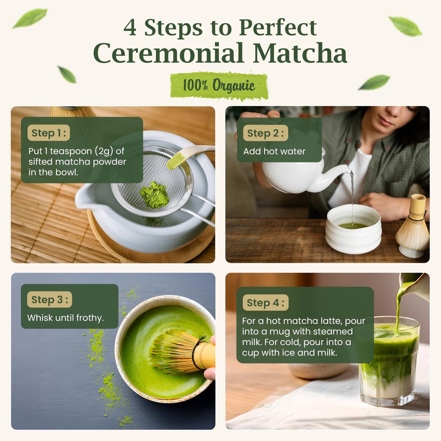BENBU Matcha Powder - USDA Organic Ceremonial Grade, First Harvest, Stone-Milled in Japan, Authentic Japanese Green Tea, No Additives, 1.4 oz (40g)