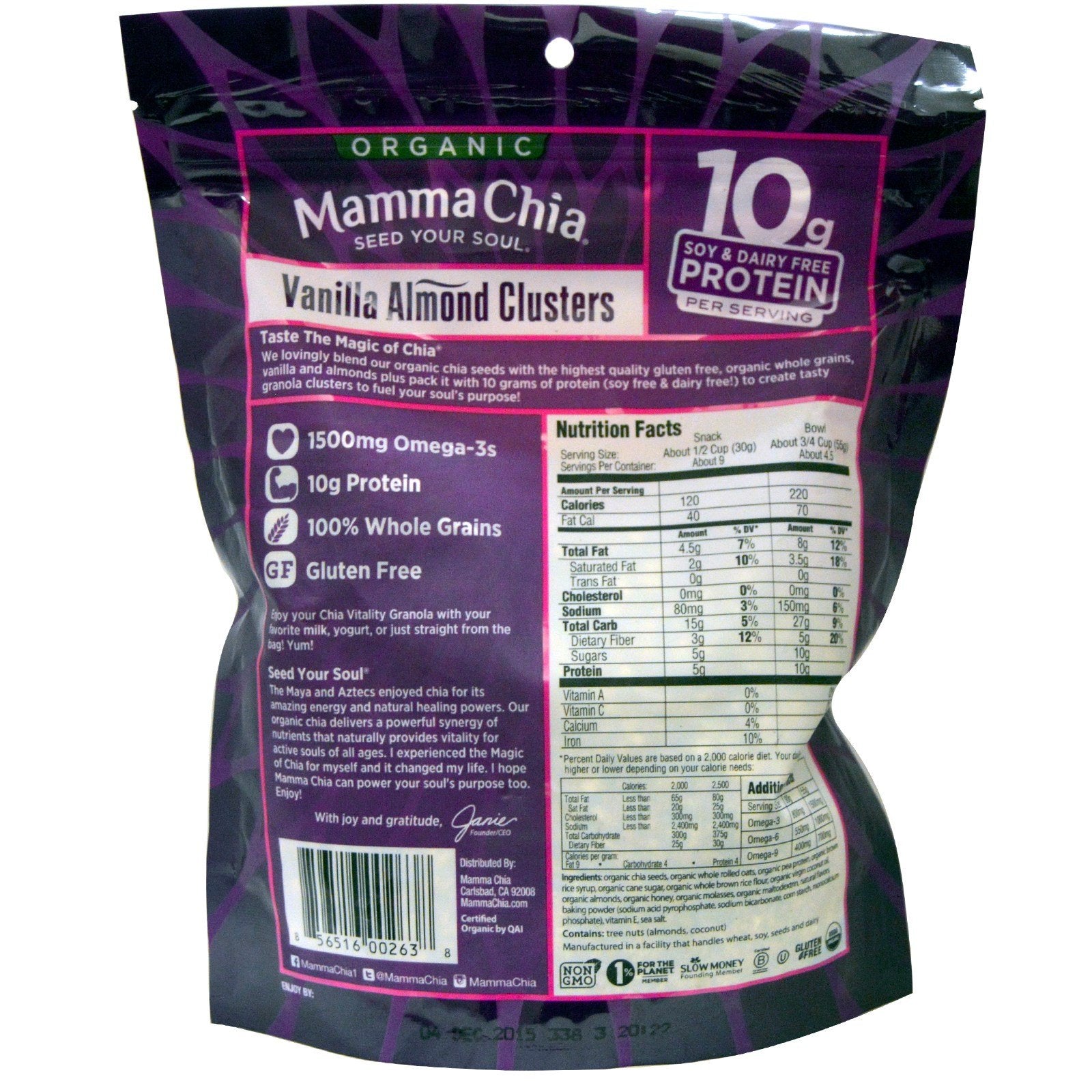 Mamma ChiaOrganic M.C. Vanilla Chia Gran 9 Oz (Pack Of 6)