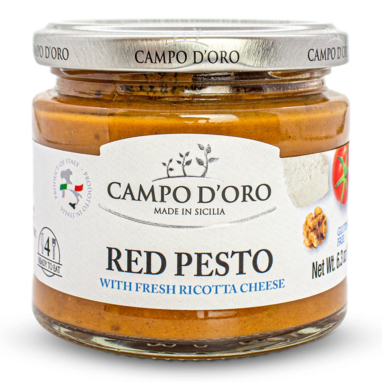 CAMPO D'ORO - Red Pesto Sauce with Fresh Ricotta Cheese 6.35 oz (180g)
