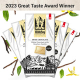 Milkboy Swiss Chocolates White Chocolate Bars - Gourmet Bourbon Vanilla Chocolate Bars - Made with Pure Natural Vanilla - White Premium - Gluten Free
