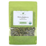 Biokoma Organic White Mulberry Leaf Tea Loose Dried Leaves 1.76oz - Morus Alba Herbal Tea - USDA Organic - Resealable Moisture Proof Pouch - No