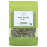 Biokoma Organic White Mulberry Leaf Tea Loose Dried Leaves 1.76oz - Morus Alba Herbal Tea - USDA Organic - Resealable Moisture Proof Pouch - No