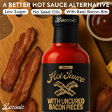 Baconic Bacon Infused Hot Sauce with Real Bacon Bits - Spicy, Zero Sugar, Keto-Friendly, No Seed Oils - Bold Flavor in 12oz Glass Bottle - Perfect