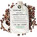 Cure With Pure Organic Soap Nuts Deseeded 1lb/450g With 1 Wash Bag Approx 180 Loads,Eco-friendly Soap Nuts Laundry Detergent,Chemical & Fragrance-free