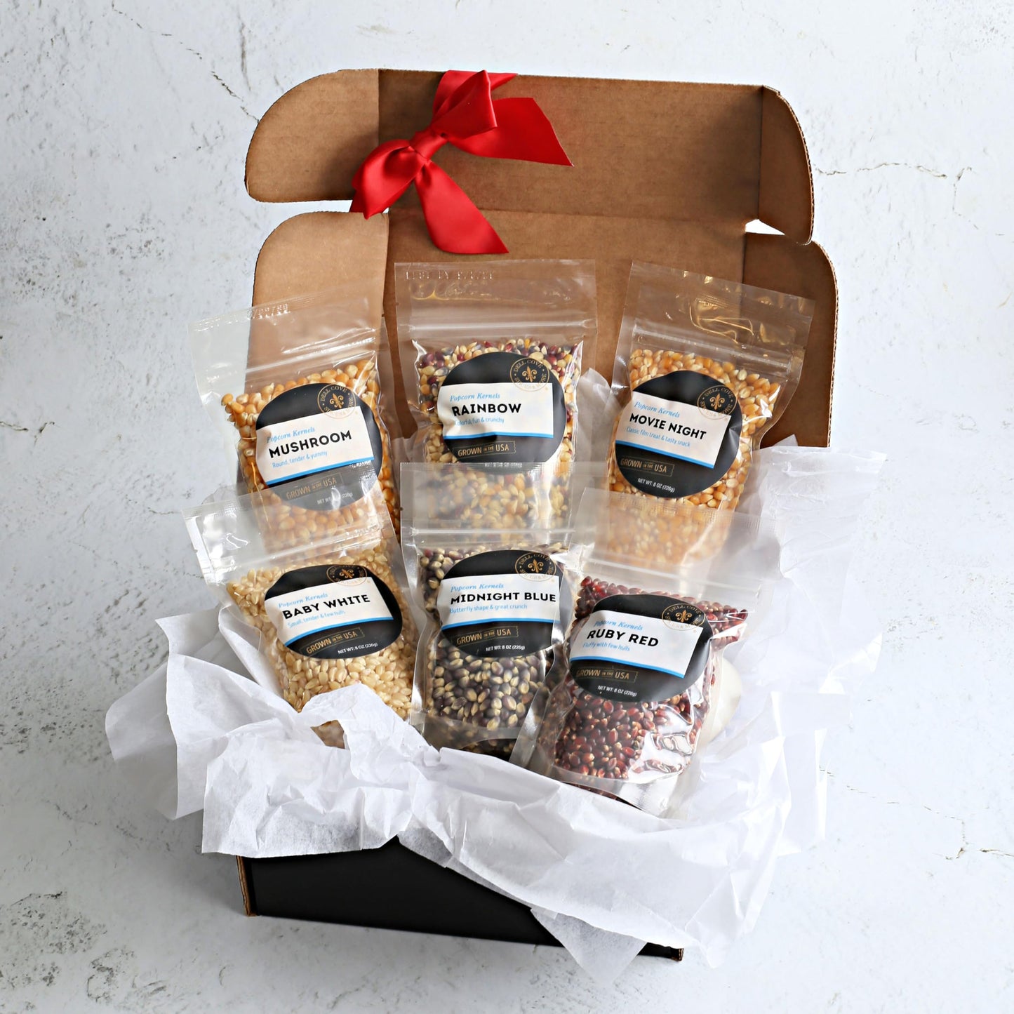 Dell Cove Spices Gourmet Popcorn Kernel 6-Pack Variety Gift Set | Six Pack of Heirloom Kernels for Game Days and Movie Nights