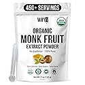 Organic Monk Fruit Extract, 5 oz, Pure Monk Fruit Sweetener Organic No Erythritol and Zero Calorie, Sugar Substitute, Powdered Monkfruit Sweetener