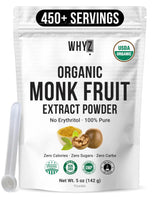 Organic Monk Fruit Extract, 5 oz, Pure Monk Fruit Sweetener Organic No Erythritol and Zero Calorie, Sugar Substitute, Powdered Monkfruit Sweetener