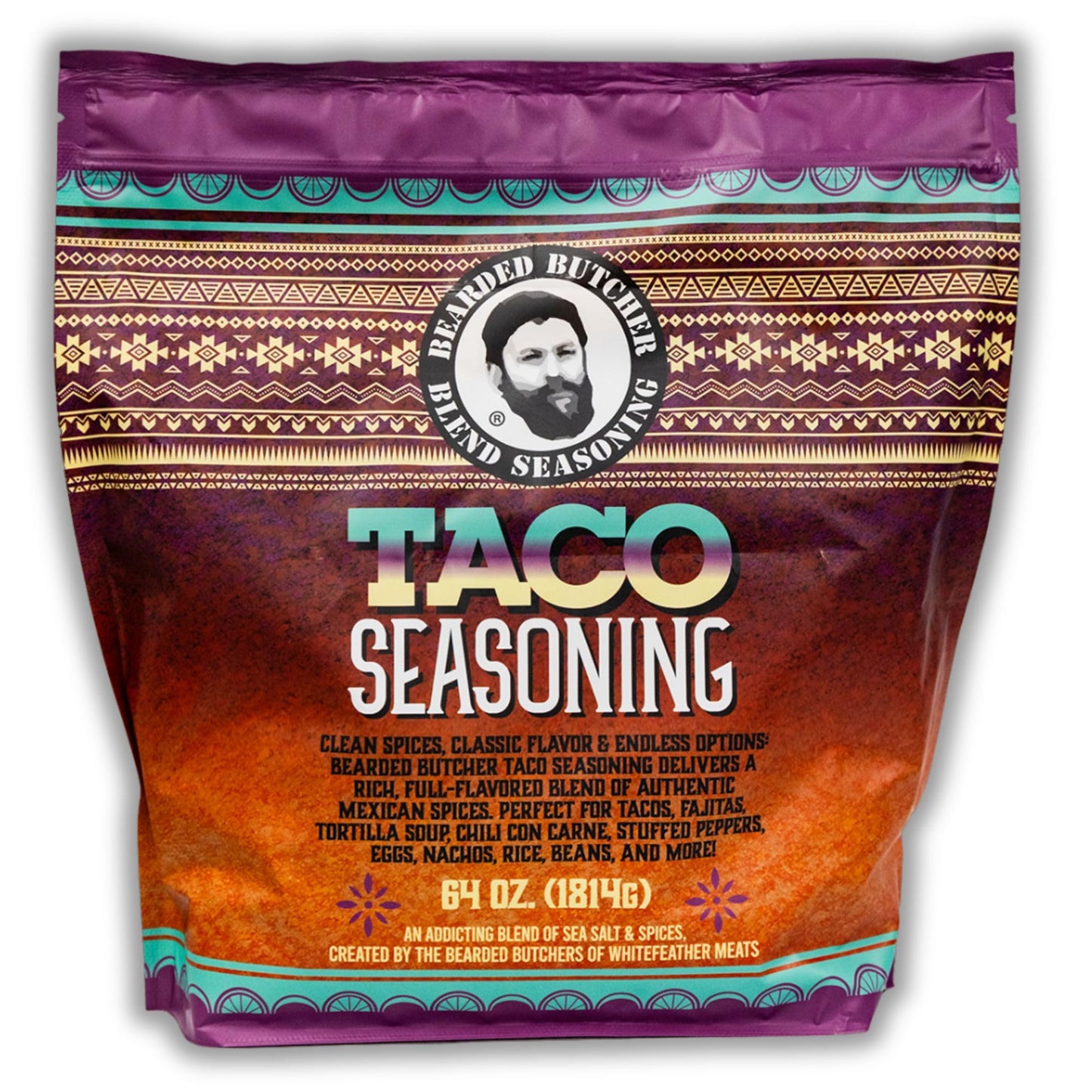 Bearded Butchers Taco Blend Seasoning, 64 oz Bag (4 lbs) - Authentic Mexican Spice Blend for Tacos, Fajitas, Chili, Nachos, Rice & More - Gluten-Free