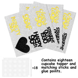 18pcs Black Gold Glitter Dessert Cupcake Pick for Straight Outta 1930 Cheer to 96 Years Old Theme Decor Supplies Happy 96th Birthday Party Decoration