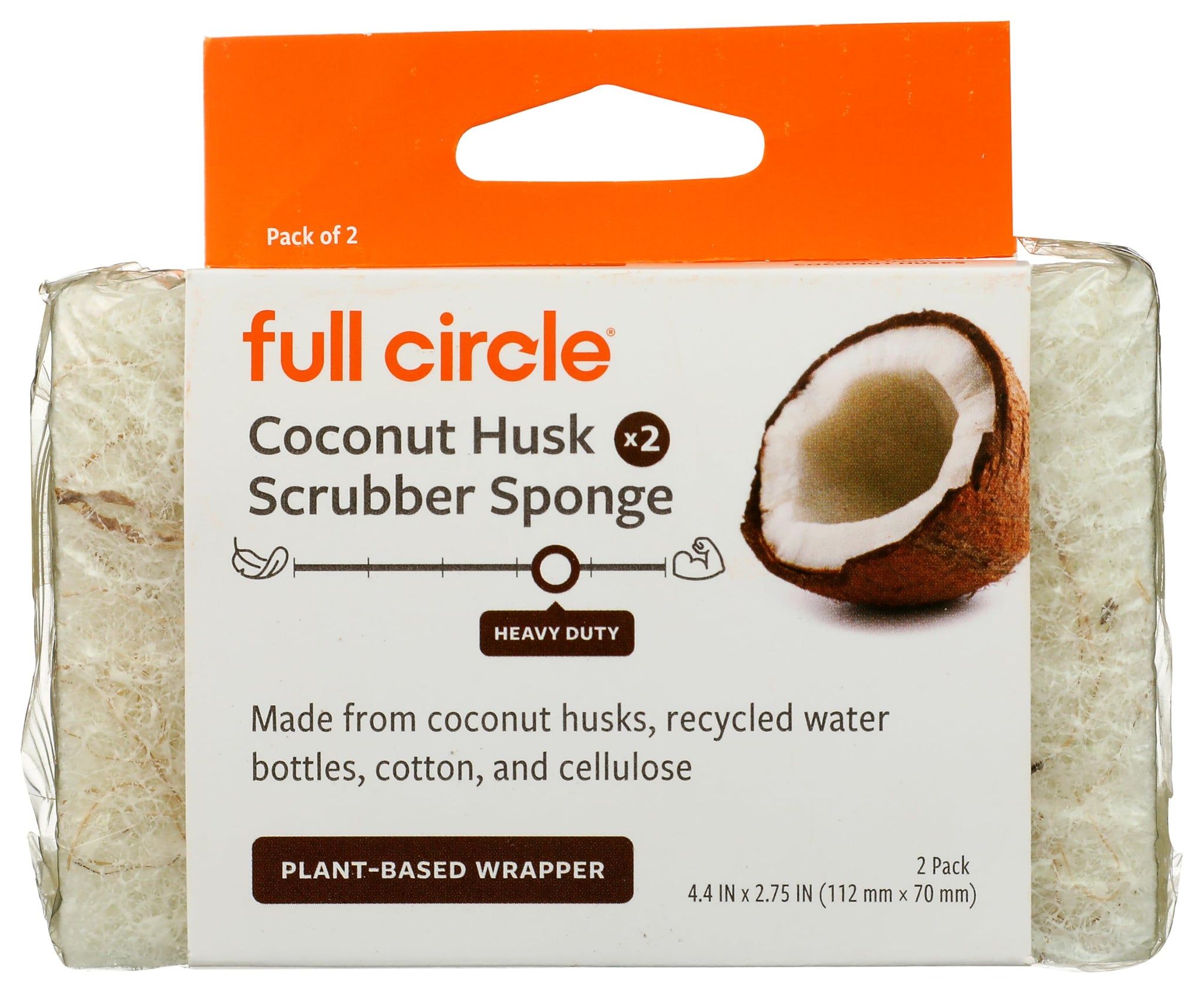 Full Circle Cleaning Products Cleana Colada Heavy Duty Coconut Scrubber Sponges 2ct, 2 CT