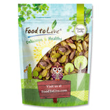 Food to Live Pistachios, Halves and Pieces, Roasted and Salted, 8 Ounces - Crunchy, Delicious, and Nutrient-Rich Snack, High in Protein and Fiber