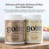 GoTrim Nutrition Shakes - Creamy Vanilla, High Protein, Meal Replacement Shake with 19g Protein & 10g Fiber, Ready to Drink, Gluten-Free, No Added