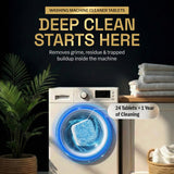 Washing Machine Cleaner Tablets | 24 Pack | Ultra Deep Clean | Eliminates Odors | Washer Cleaner Tablets for HE Front Loader & Top Load Washer |