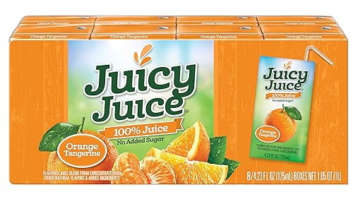 Juicy Juice Orange Tangerine Juice Single Serve Fun Box, 33.84 Fluid Ounce -- 5 per case.