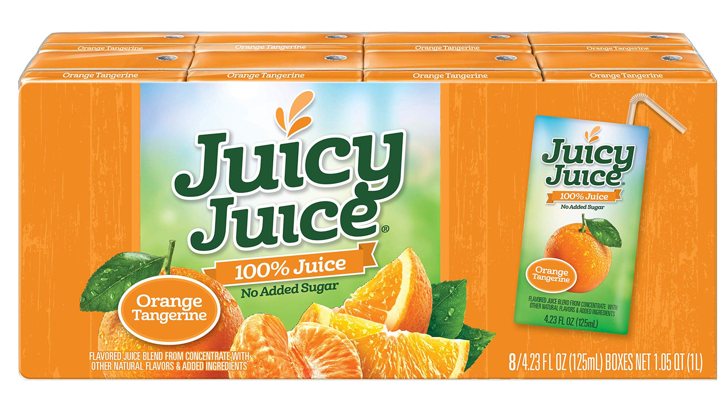 Juicy Juice Orange Tangerine Juice Single Serve Fun Box, 33.84 Fluid Ounce -- 5 per case.