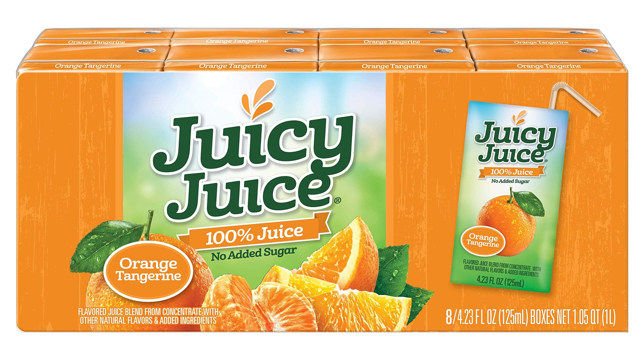 Juicy Juice Orange Tangerine Juice Single Serve Fun Box, 33.84 Fluid Ounce -- 5 per case.
