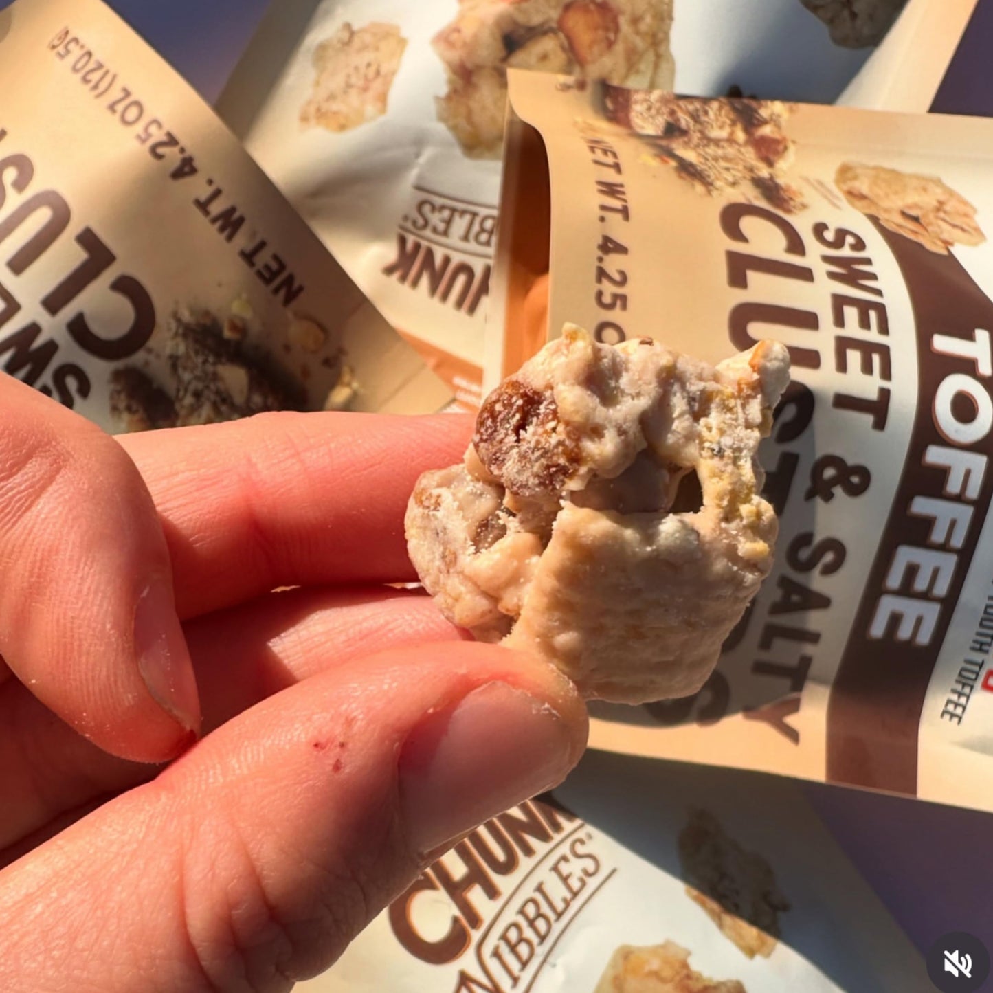 Chunk Nibbles Toffee Snack Clusters - Buttery Milk Chocolate Toffee with Pretzels & Corn Squares - Award-Winning Gourmet Treat, Small Batch