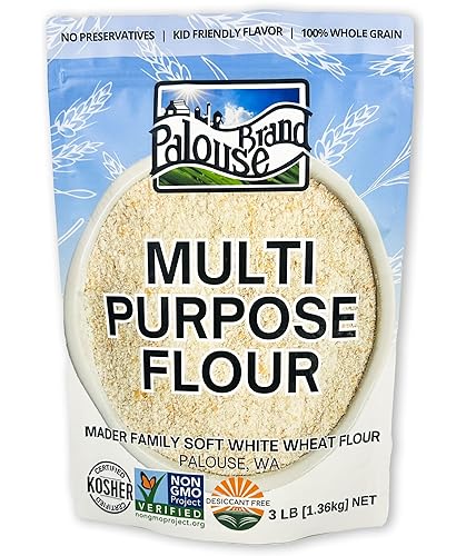 Certified Glyphosate Residue Free All Purpose Flour | 3 LBS | Whole Grain | Stone Ground | Non-GMO | 100% Non-Irradiated | Kosher | USA Grown | Field