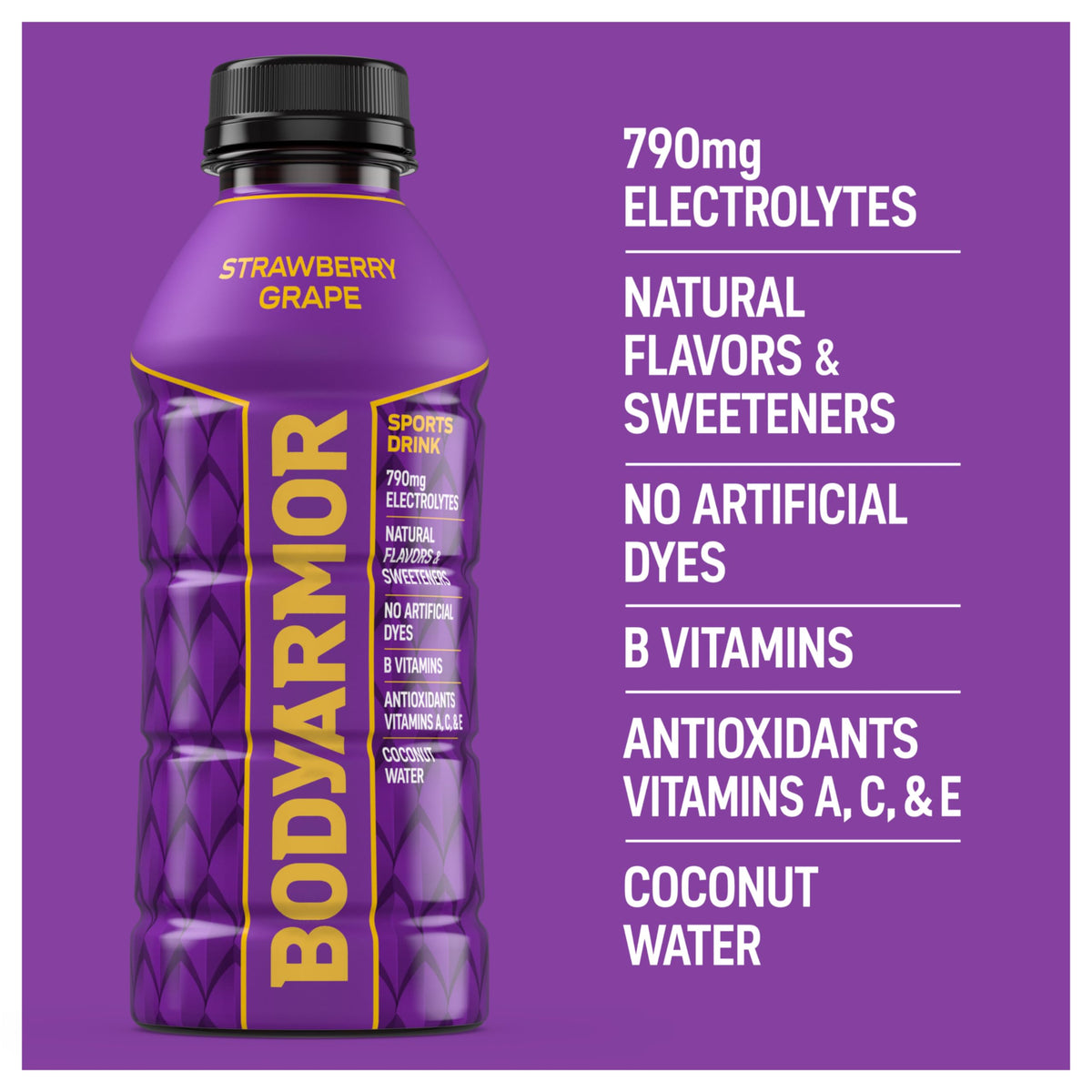 BODYARMOR Sports Drink, Mamba Forever, Strawberry Grape 16 Fl Oz