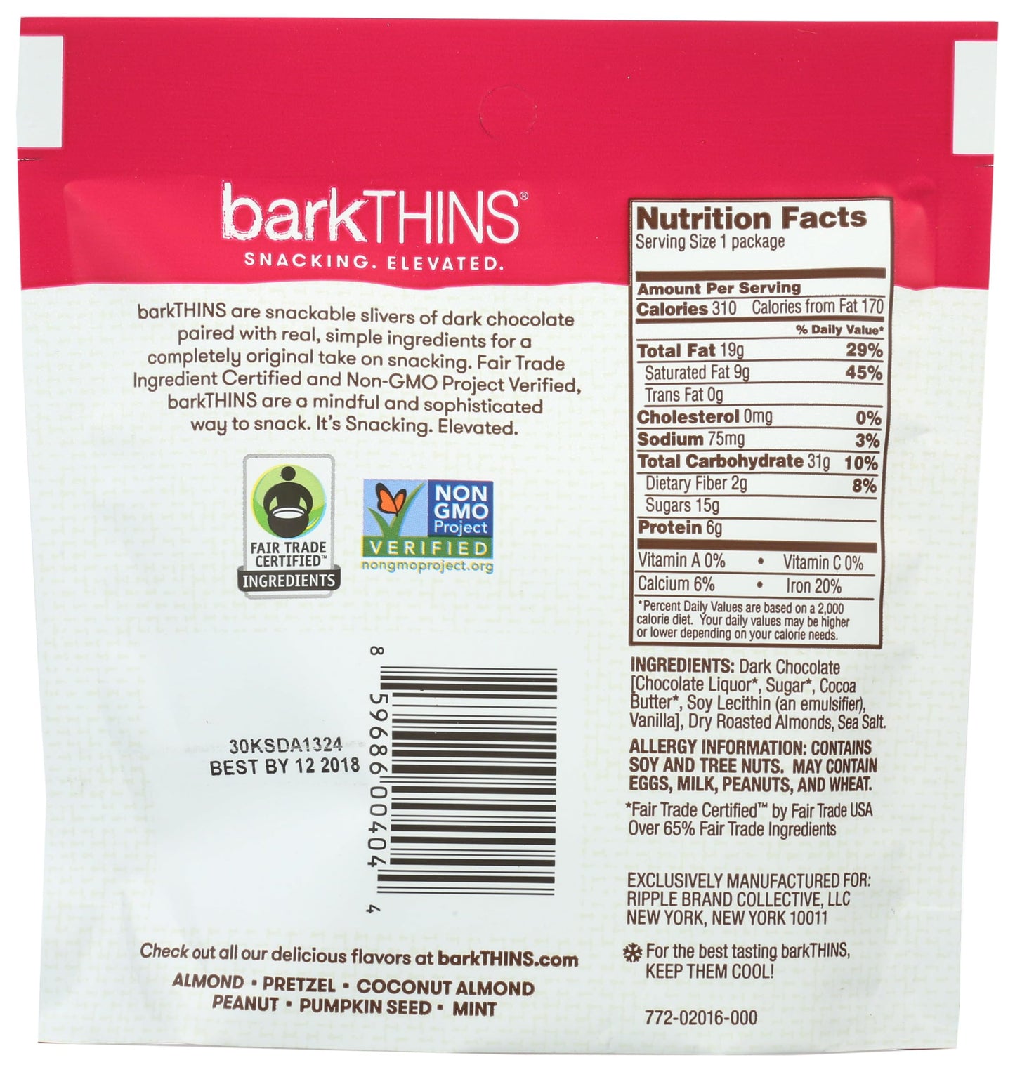 barkTHINS Chocolate Covered Almond, 2 oz