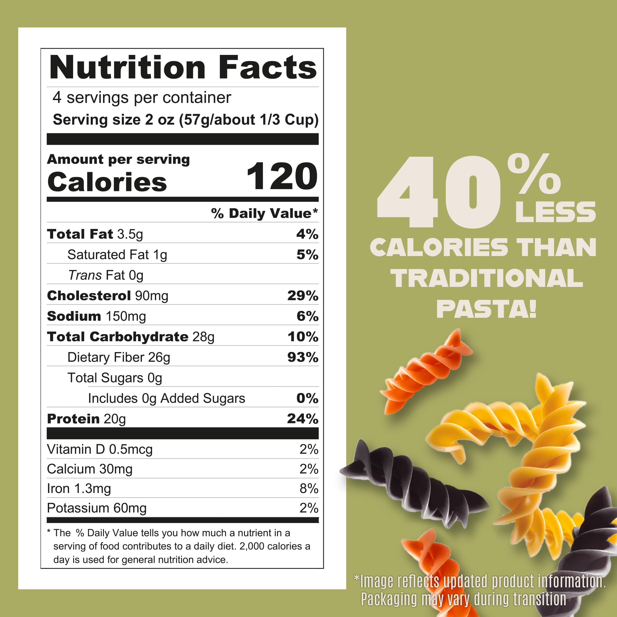 Care Free Kitchen Rotini Keto Pasta Noodles Variety 3-Pack (8 oz. Bags) Plain, Sundried Tomato, Roasted Garlic, 20g High Protein, Low Carb 2g Net