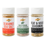 KC Natural - Paleo AIP Seasoning and Salt Bundle (3 Pack) - Mastodon Rub (2.5 oz), Seasoned Sea Salt (2.5 oz), All Purpose Seasoning (2.5 oz)