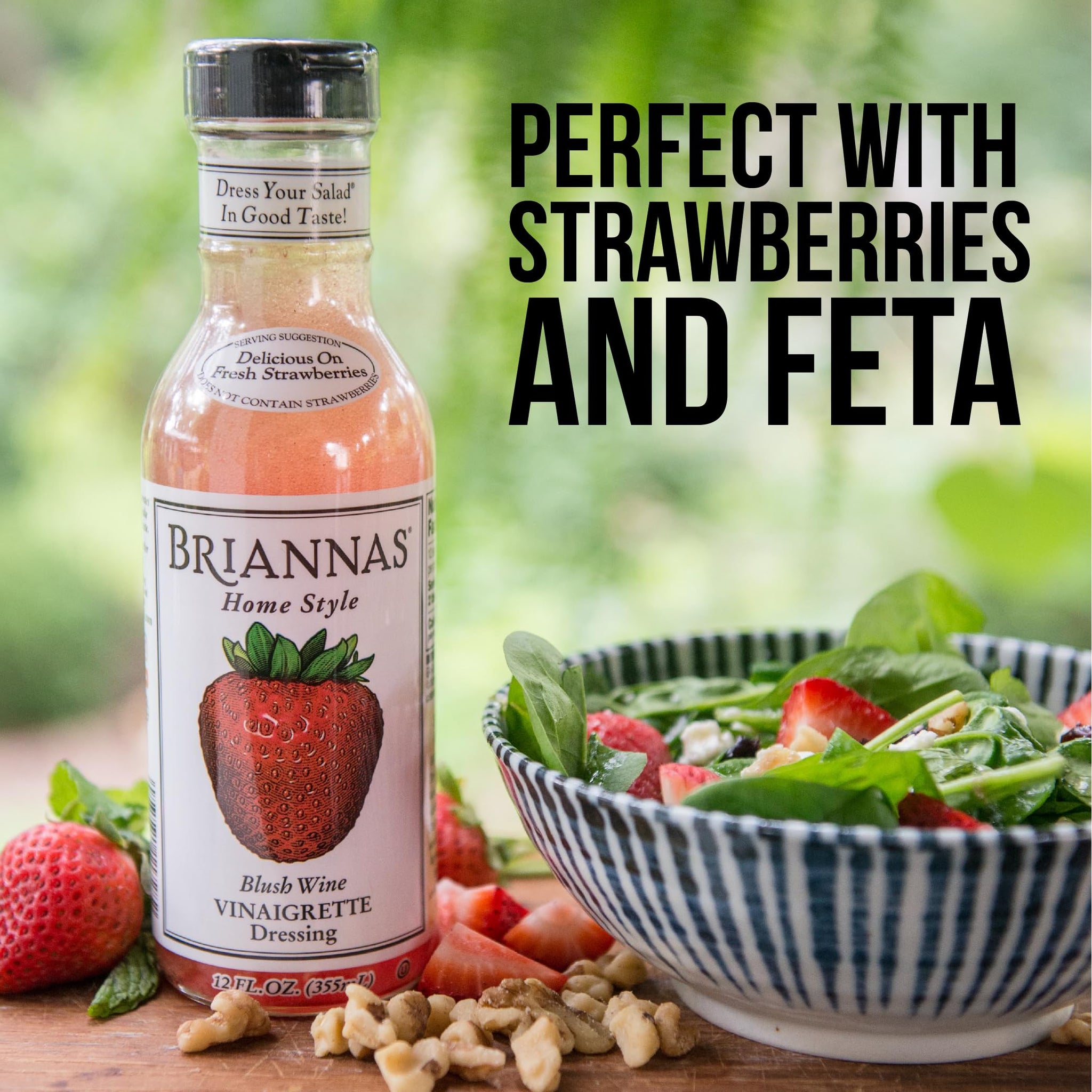 BRIANNAS - Home Style Blush Wine Vinaigrette Dressing - Fine Salad Dressing made with Premium Ingredients - Gluten Free, Kosher, & Vegan - 32 oz