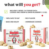 David's Cookies Cookies and Cream and Lemon Blueberry Decadent Cookie Dough Ready to Bake Frozen Variety Pack with Chocolate Cookie Pieces White