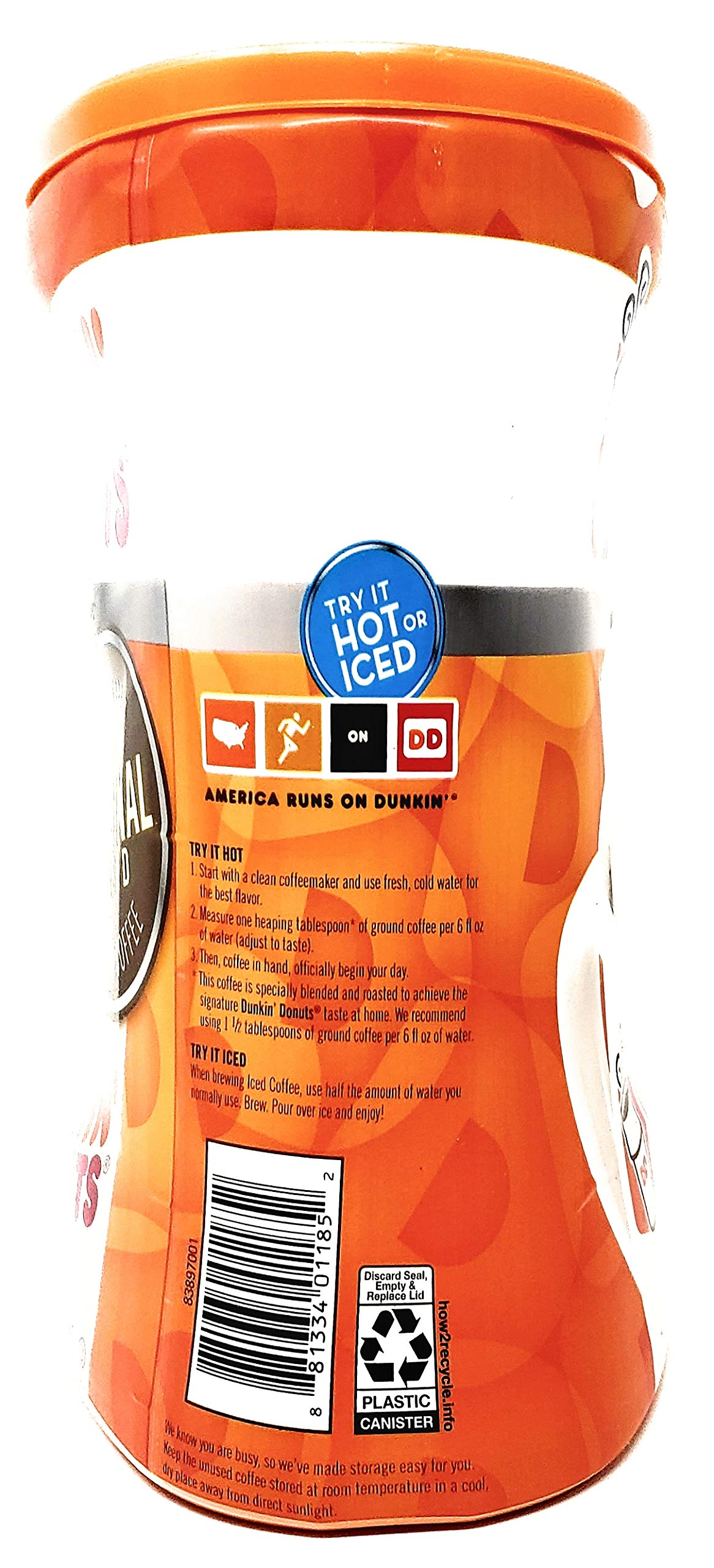Dunkin Donuts Original Blend Ground Coffee - 90 oz Total - 45 oz Per Canister - Pack of 2 Canisters of Dunkin Donuts Ground Coffee - 100% Arabica