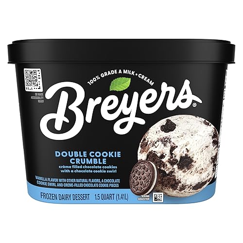 Breyers Frozen Dairy Dessert For a Frozen Treat Double Cookie Crumble Made with 100% Grade A Milk & Cream 48 oz
