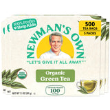 Newman's Own Organics Green Tea, 100 Individually Wrapped Tea Bags, 100 Count (Pack of 5)