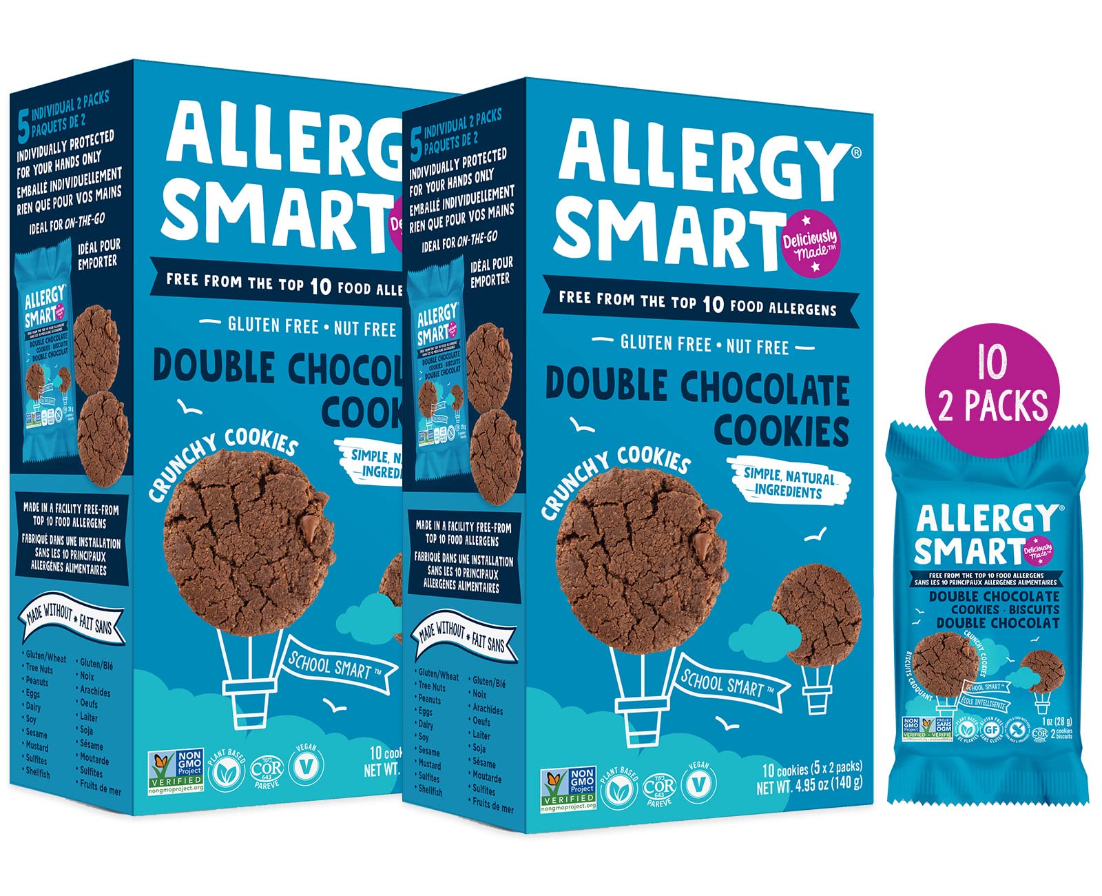 Allergy Smart Double Chocolate Cookies, 140 GR