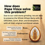 Papa Vince Organic Whole Wheat Pasta - Non enriched, no bleached made from ancient grains durum & timilia grown in Sicily, Italy. No funny taste, al