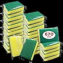 Kheoxusa Individually Wrapped Sponges, 670 Pack Sponges Individually Wrapped for Kitchen Scrub Dish Dishes Dishwashing Cleaning Non Scratch Scrubber