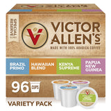 Victor Allen's Coffee Around The World Variety Pack (Brazil Primo, Kenya Supreme, Kona Blend, Papua New Guinea), 96 Count, Single Serve Coffee Pods