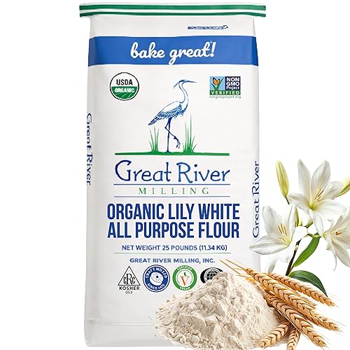 Great River Milling Lily White Organic All-Purpose Flour | Unbleached & Unbromated | Non-GMO, Kosher | Ideal for Bread, Cookies, Cakes, Pizza Dough
