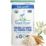 Great River Milling Lily White Organic All-Purpose Flour | Unbleached & Unbromated | Non-GMO, Kosher | Ideal for Bread, Cookies, Cakes, Pizza Dough