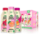 Saint James Iced Tea - Organic Black & Green Tea - Non GMO, Gluten Free, Low Calorie & Low Sugar - Party Variety Pack, 12 Pack (16 fl oz each)