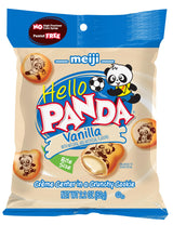 Meiji Hello Panda Cookies, Vanilla Crème Filled - 2.2 oz, Pack of 6 - Bite Sized Cookies with Fun Panda Sports