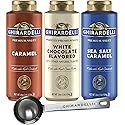 Ghirardelli Sea Salt Caramel, White Chocolate and Caramel Flavored Sauce 16 oz Bottles (Pack of 3) with Ghirardelli Stamped Barista Spoon
