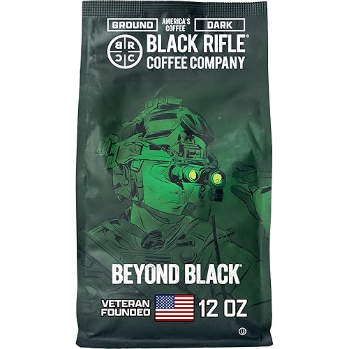 Black Rifle Coffee Company Beyond Black, 12oz Bag, Ground Coffee Dark Roast - Roasted Blend Made from Arabica Beans - Colombian & Brazilian Beans