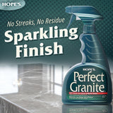 HOPE'S Perfect Granite & Marble Countertop Cleaner and Polish, Streak-Free, Ammonia-Free, 22 Ounce, Pack of 1