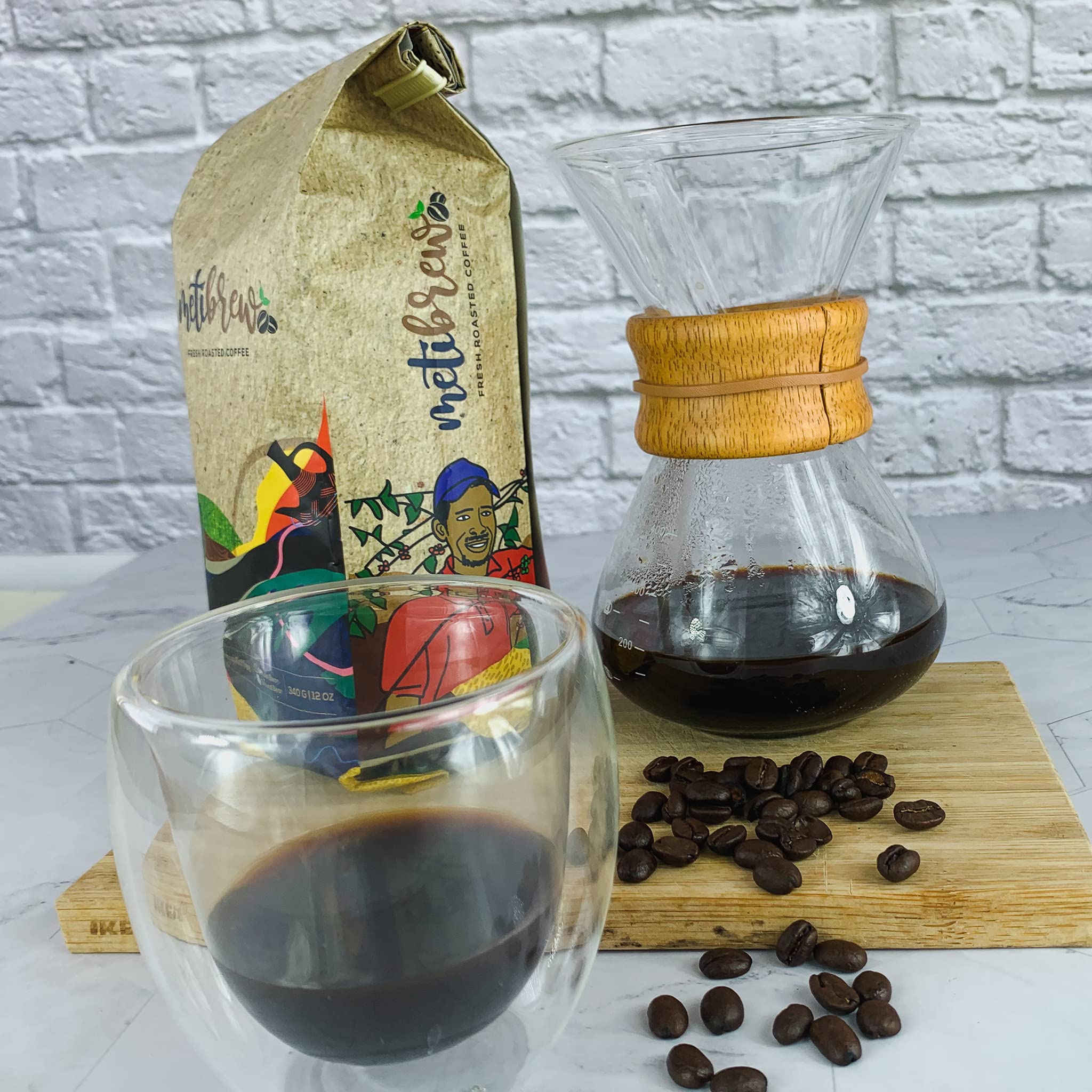 Meti Brew Roasted Coffee Beans (Yirgachefe, One bag)