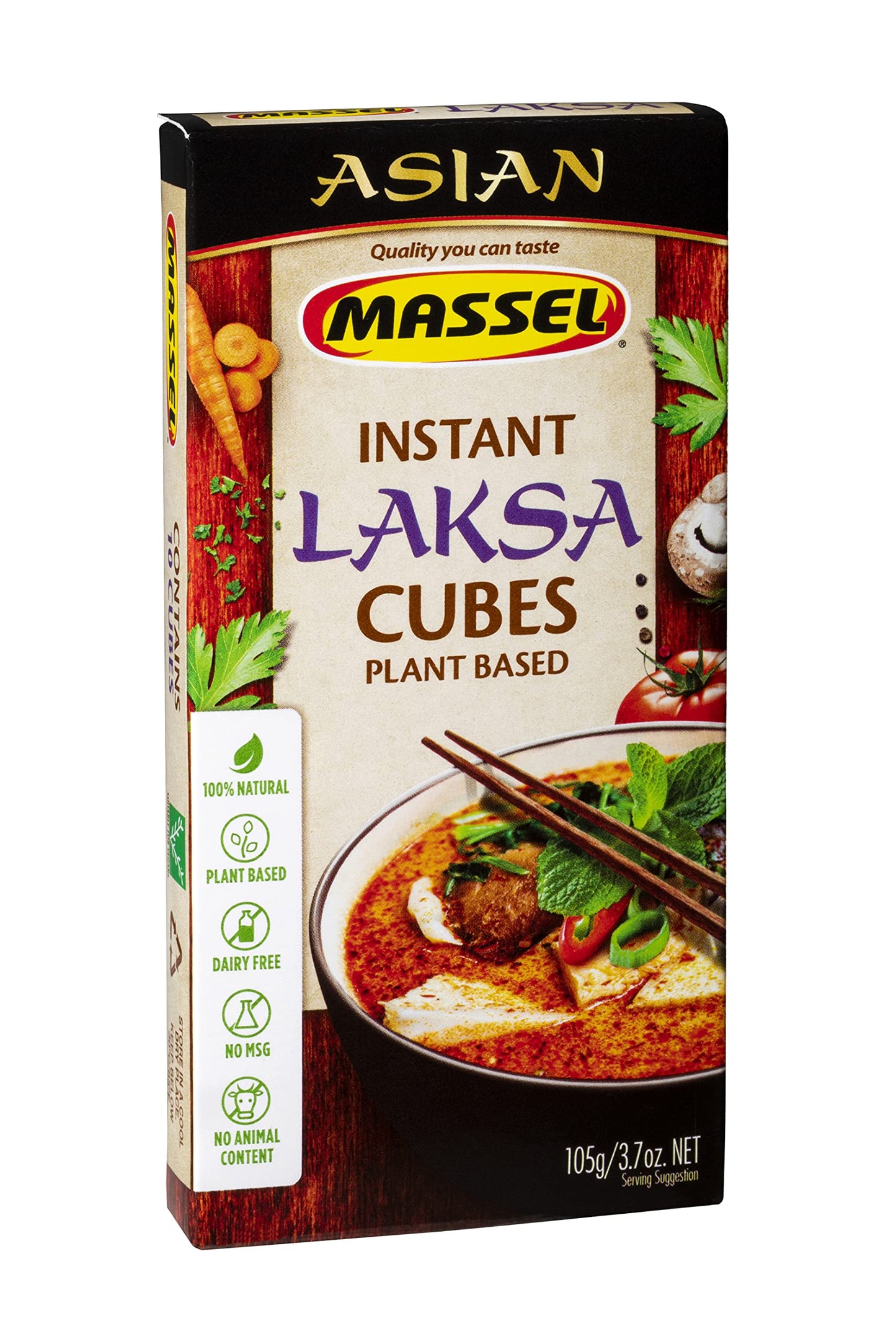 Massel Instant Laksa Bouillon Broth Cubes | 6 x 105g | Gluten & Dairy Free, No MSG, Non-GMO, Trans Fat Free, No Animal Content