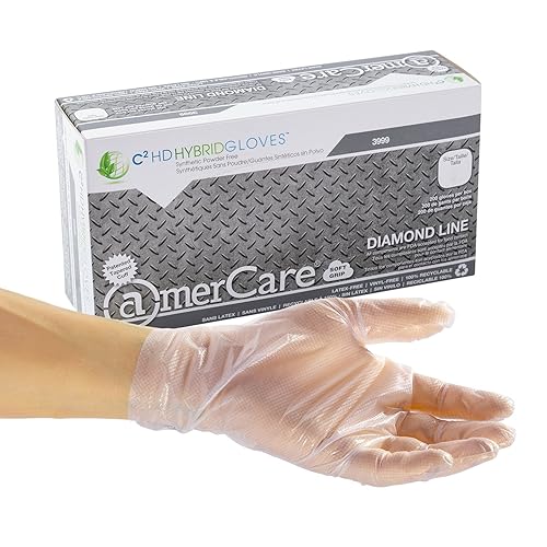 AmerCare Small Powder-Free Hybrid HD Hybrid Gloves, Case of 1000