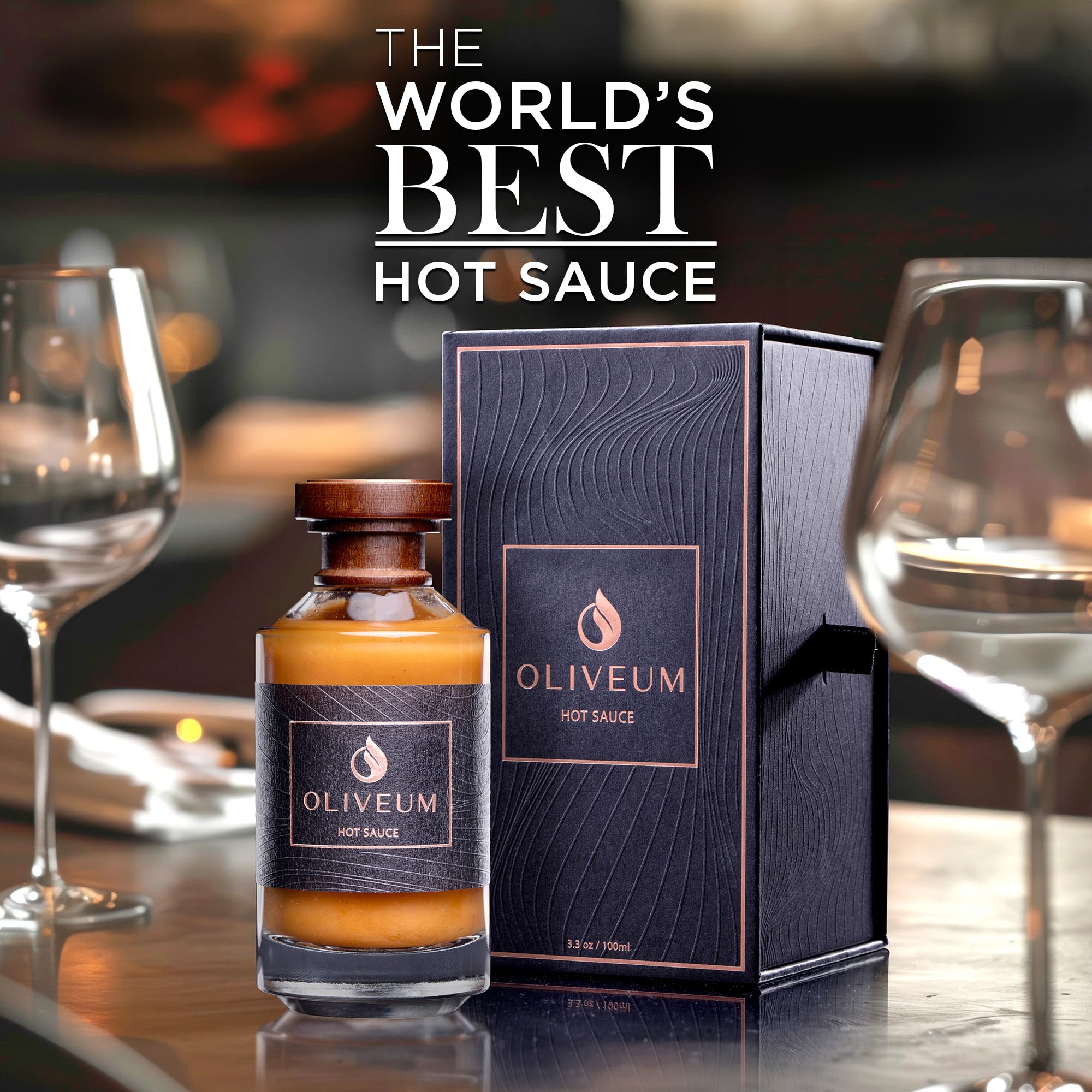 Oliveum Hot Sauce - Gourmet Medium Spice Habanero Peppers. Unique Spicy Salsa Flavor For BBQ, Mexican, Asian, Steak, Chili, Tacos, Buffalo, Wings