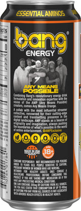 Bang Energy Any Means Orange, Sugar-Free Energy Drink, 16-Ounce