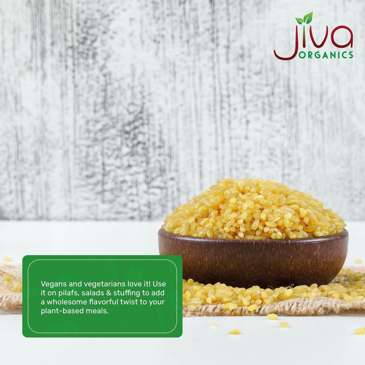 Organic Bulgur Wheat Coarse #3 2 LB - Non-GMO, Grown in USA, 100% Natural Wheat Berries, Resealable Bag by Jiva Organics