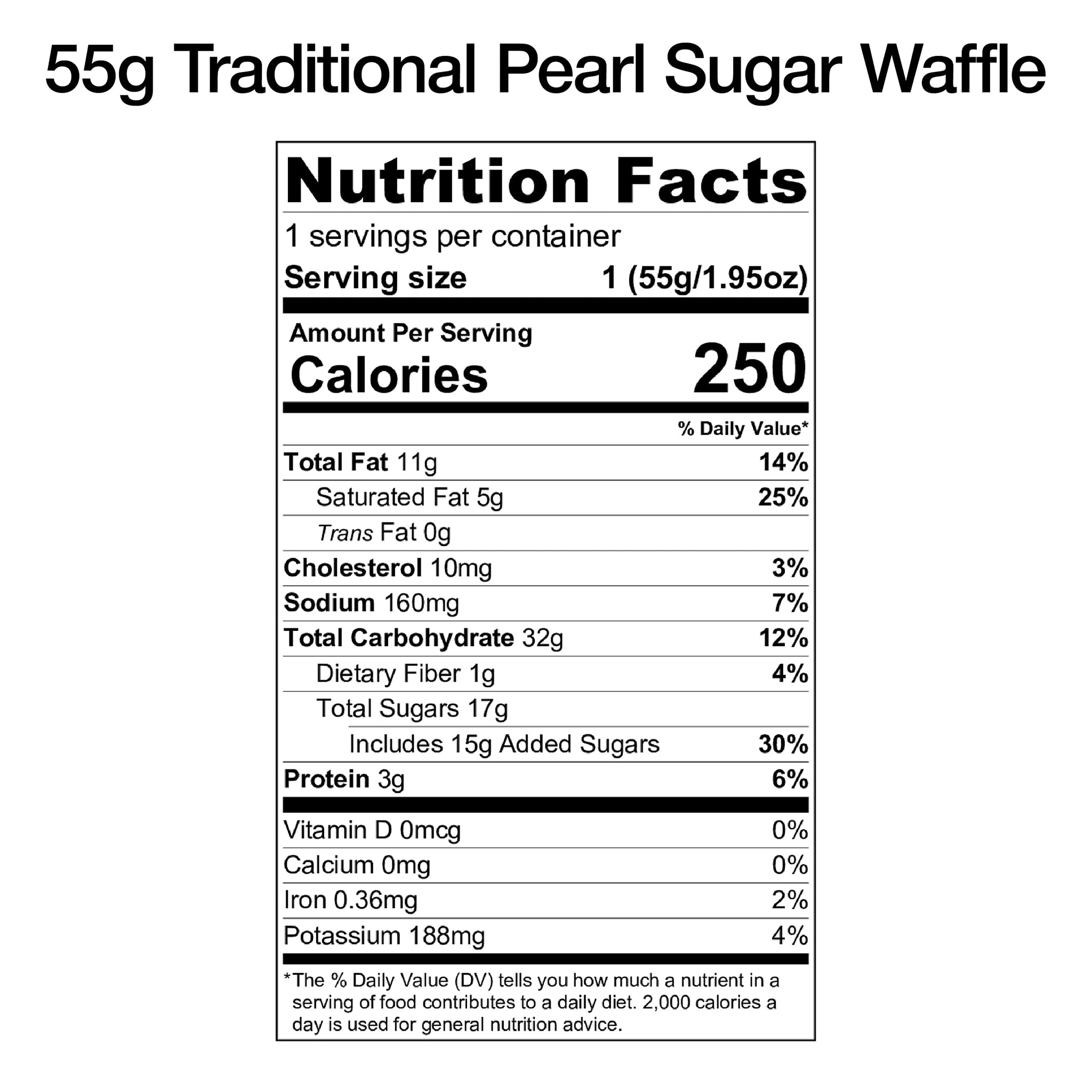 Authentic Imported Pearl Sugar Belgian Waffles (Traditional, [6x] 55g Waffles)